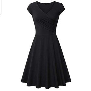 Laksmi Black A-line Wrap dress